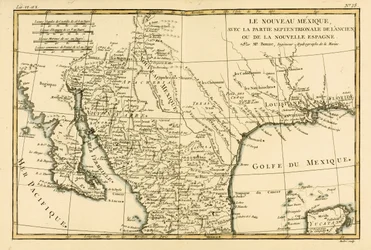 Pohjois-Meksiko, Guillaume Raynal (1713-96) Genevessä 1780 julkaistusta teoksesta Atlas de Toutes les Parties Connues du Globe Terrestre